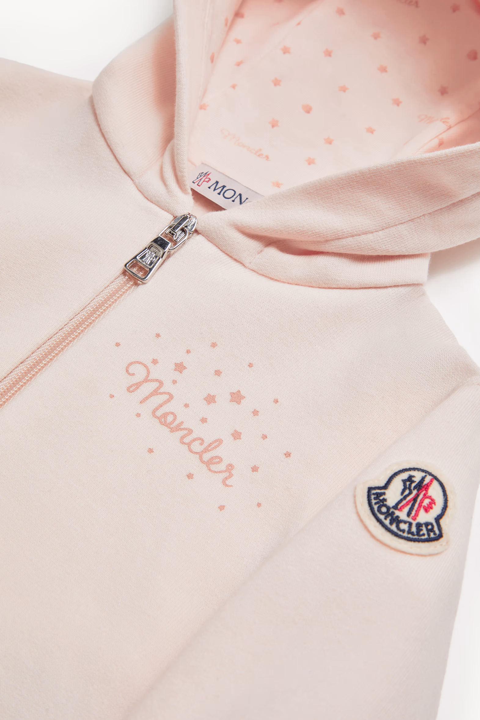 Star Print Cotton Sweatsuit Set Girl Light Pink Moncler 2